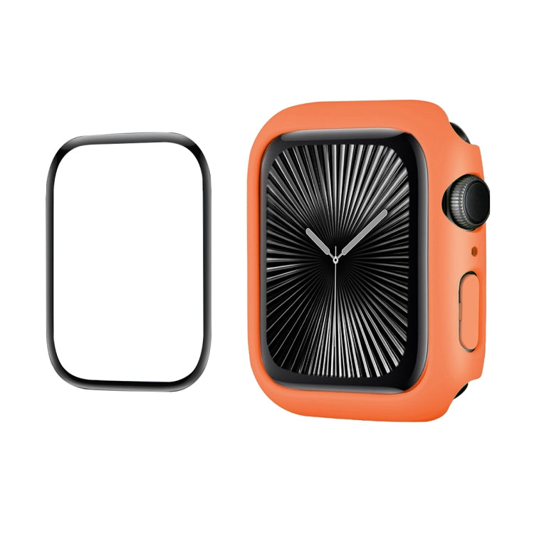 For Apple Watch Series 10 42mm ENKAY Hat-Prince 2 in 1 Solid Color PC Watch Case with Full Coverage PMMA Soft Film(Orange) - free shipping - PMc TechLife - Order now!