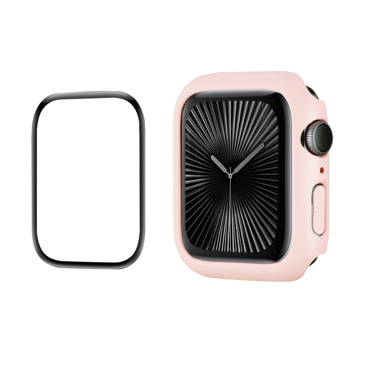 For Apple Watch Series 10 42mm ENKAY Hat-Prince 2 in 1 Solid Color PC Watch Case with Full Coverage PMMA Soft Film(Pink) - free shipping - PMc TechLife - Order now!