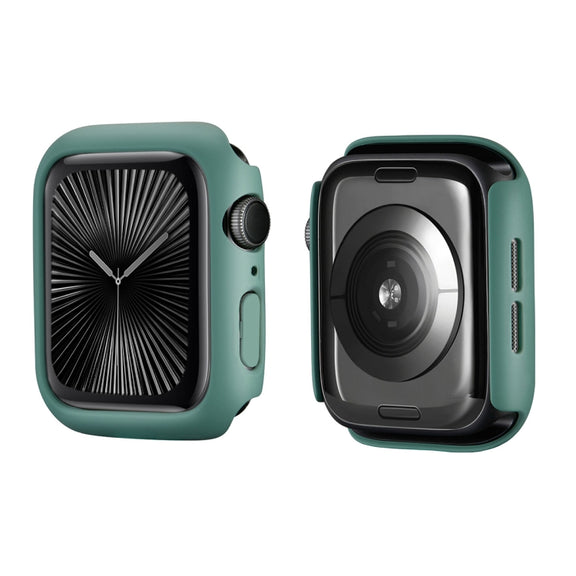 For Apple Watch Series 10 42mm ENKAY Hat-Prince 2 in 1 Solid Color PC Watch Case with Full Coverage PMMA Soft Film(Green)