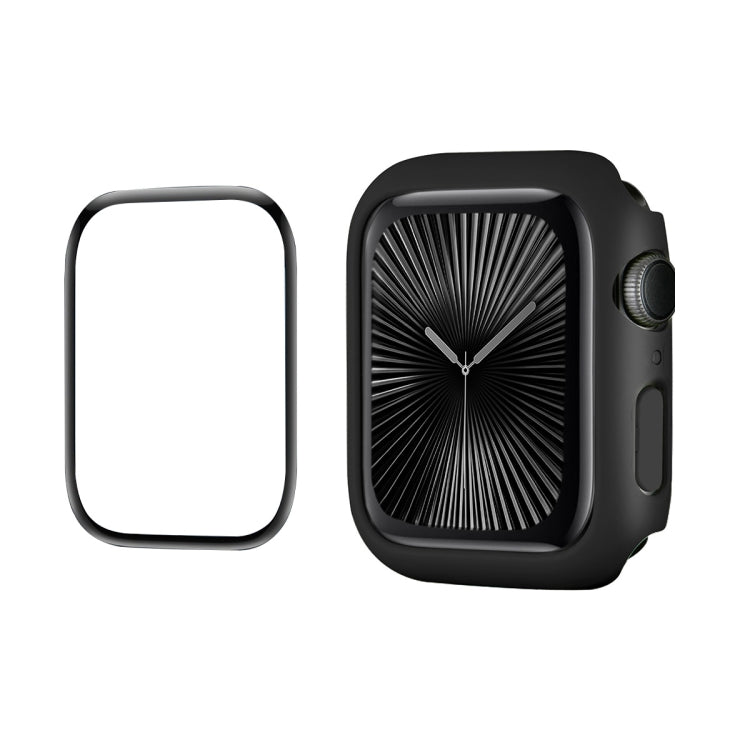 For Apple Watch Series 10 42mm ENKAY Hat-Prince 2 in 1 Solid Color PC Watch Case with Full Coverage PMMA Soft Film(Black) - free shipping - PMc TechLife - Order now!