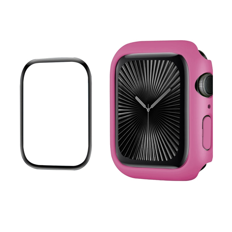 For Apple Watch Series 10 42mm ENKAY Hat-Prince 2 in 1 Solid Color PC Watch Case with Full Coverage PMMA Soft Film(Rose) - free shipping - PMc TechLife - Order now!