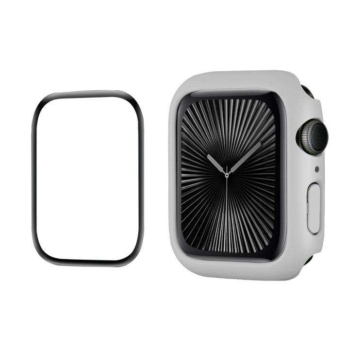 For Apple Watch Series 10 42mm ENKAY Hat-Prince 2 in 1 Solid Color PC Watch Case with Full Coverage PMMA Soft Film(Light Grey) - free shipping - PMc TechLife - Order now!