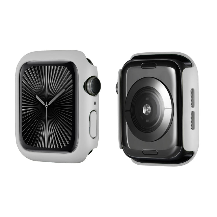 For Apple Watch Series 10 42mm ENKAY Hat-Prince 2 in 1 Solid Color PC Watch Case with Full Coverage PMMA Soft Film(Light Grey)