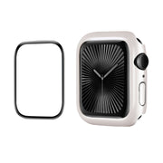 For Apple Watch Series 10 42mm ENKAY Hat-Prince 2 in 1 Solid Color PC Watch Case with Full Coverage PMMA Soft Film(Silver)