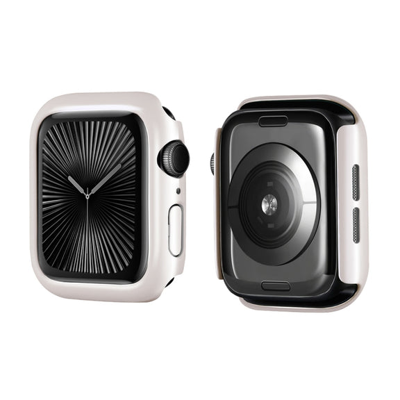 For Apple Watch Series 10 42mm ENKAY Hat-Prince 2 in 1 Solid Color PC Watch Case with Full Coverage PMMA Soft Film(Silver)
