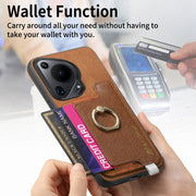 For Huawei Pura 70 Pro Retro Magsafe Cross Leather Ring Holder Card Bag Phone Case(Brown)