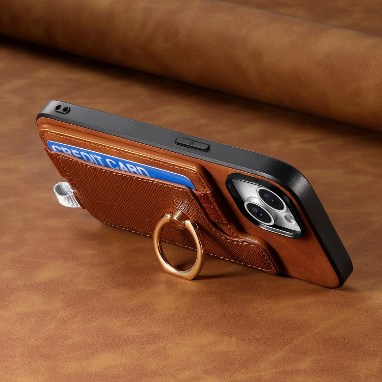 For Huawei Pura 70 Pro Retro Magsafe Cross Leather Ring Holder Card Bag Phone Case(Brown)