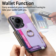 For Huawei Pura 70 Pro+ Retro Magsafe Cross Leather Ring Holder Card Bag Phone Case(Purple)