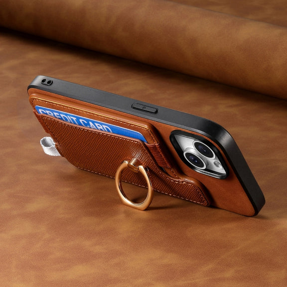 For Huawei Pura 70 Pro+ Retro Magsafe Cross Leather Ring Holder Card Bag Phone Case(Brown)