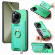 For Huawei Pura 70 Ultra Retro Magsafe Cross Leather Ring Holder Card Bag Phone Case(Green) - free shipping - PMC Jewellery - Order now!