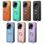 For Huawei Pura 70 Pro+ Retro Magsafe Cross Leather Ring Holder Card Bag Phone Case(Purple)