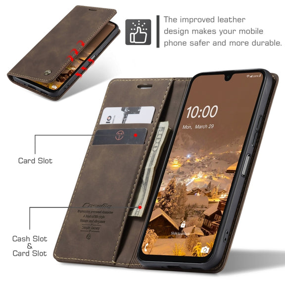 For Samsung Galaxy A16 5G CaseMe 013 Multifunctional Horizontal Flip Leather Phone Case(Coffee)