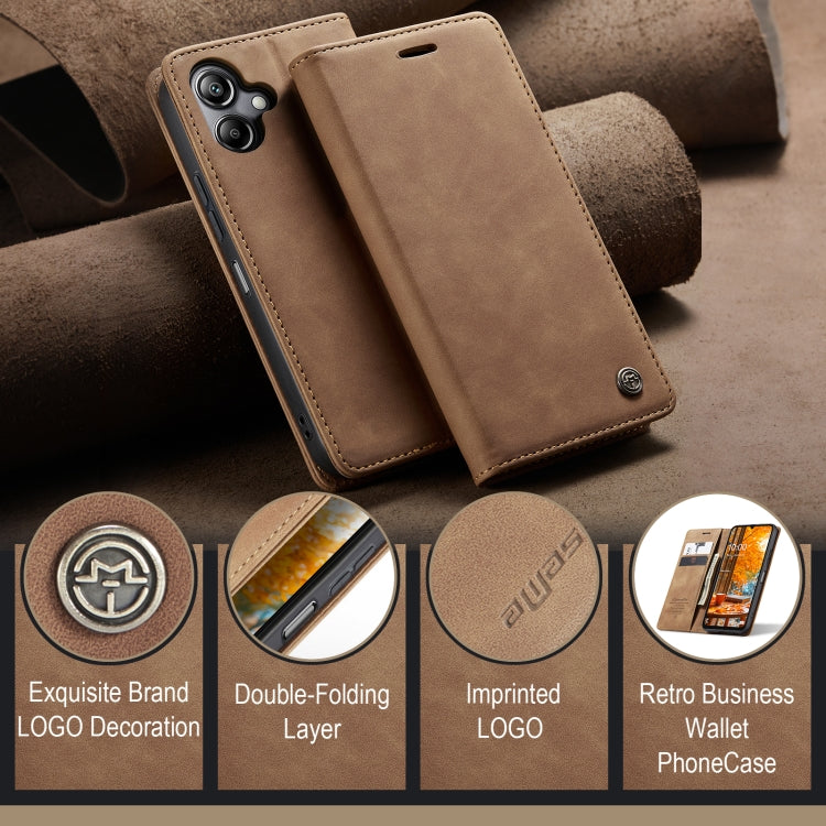 For Samsung Galaxy A06 CaseMe 013 Multifunctional Horizontal Flip Leather Phone Case(Brown)