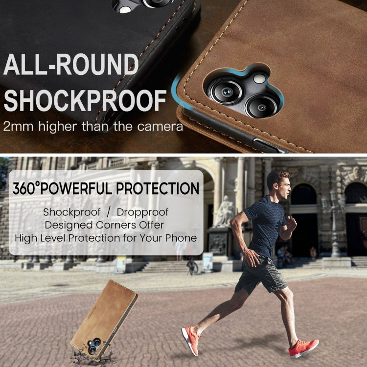 For Samsung Galaxy A06 CaseMe 013 Multifunctional Horizontal Flip Leather Phone Case(Brown)