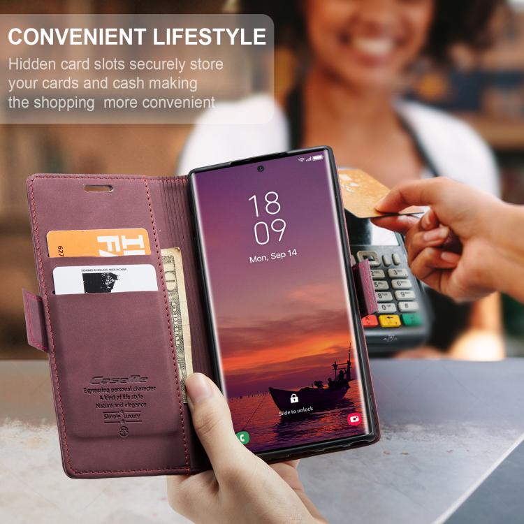 For Samsung Galaxy S25 Ultra 5G CaseMe 013 Multifunctional Horizontal Flip Leather Phone Case(Red) - free shipping - PMC Jewellery - Order now!