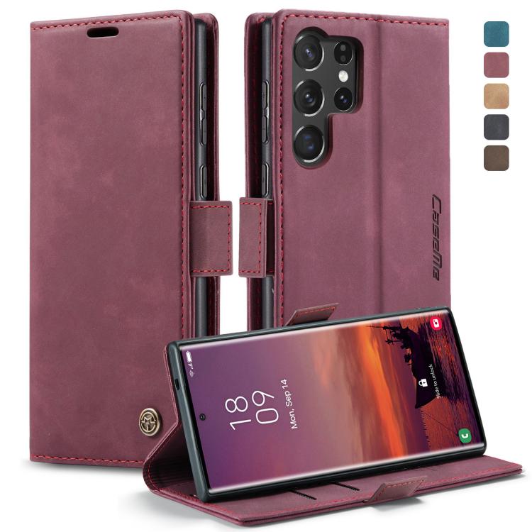 For Samsung Galaxy S25 Ultra 5G CaseMe 013 Multifunctional Horizontal Flip Leather Phone Case(Red) - free shipping - PMC Jewellery - Order now!