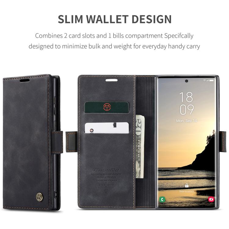 For Samsung Galaxy S25 Ultra 5G CaseMe 013 Multifunctional Horizontal Flip Leather Phone Case(Black) - free shipping - PMC Jewellery - Order now!