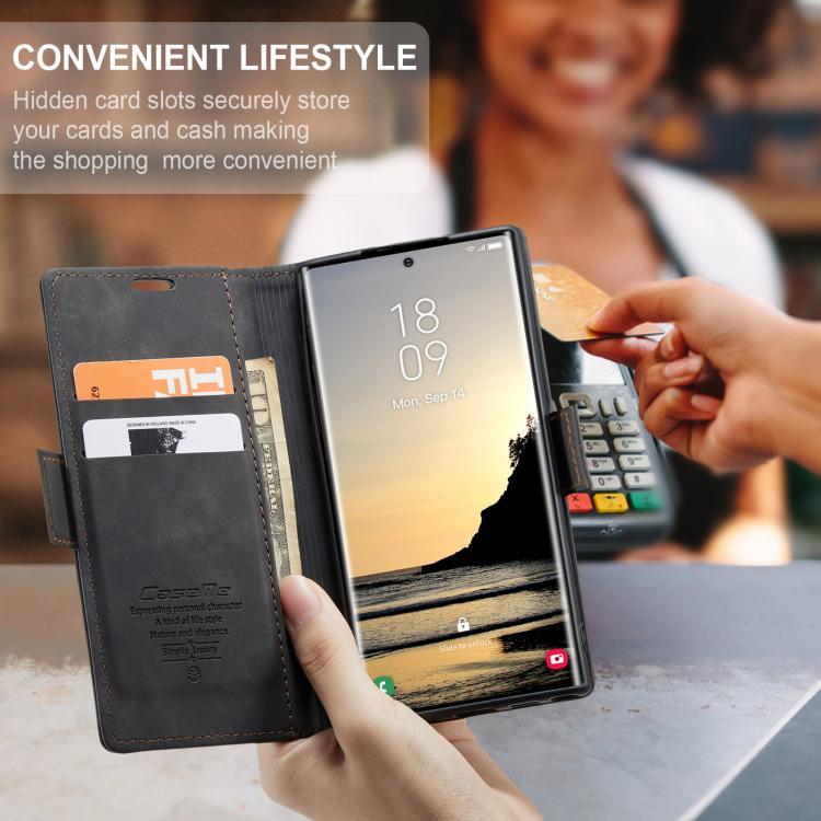 For Samsung Galaxy S25 Ultra 5G CaseMe 013 Multifunctional Horizontal Flip Leather Phone Case(Black) - free shipping - PMC Jewellery - Order now!