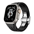For Apple Watch 44mm / 45mm / 46mm / 49mm Tailor Stainless Steel Silver Butterfly Buckle Silicone Watch Band(Black) - free shipping - PMC TechLife - Order now!