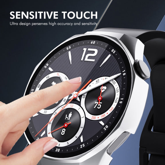 For Huawei Watch GT 5 Pro 42mm ENKAY Hat-Prince Tempered Glass Film Integrated PC Watch Case(Black)