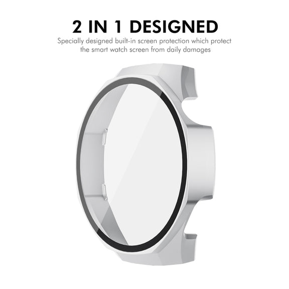 For Huawei Watch GT 5 Pro 46mm ENKAY Hat-Prince Tempered Glass Film Integrated PC Watch Case(Silver)