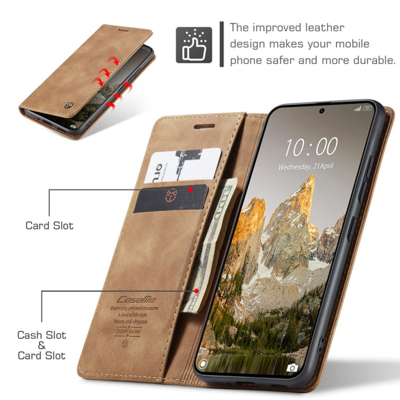 For Xiaomi 14T CaseMe 013 Multifunctional Horizontal Flip Leather Phone Case(Brown)