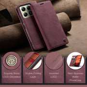 For Xiaomi 14T CaseMe 013 Multifunctional Horizontal Flip Leather Phone Case(Red)