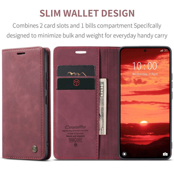 For Xiaomi 14T CaseMe 013 Multifunctional Horizontal Flip Leather Phone Case(Red)