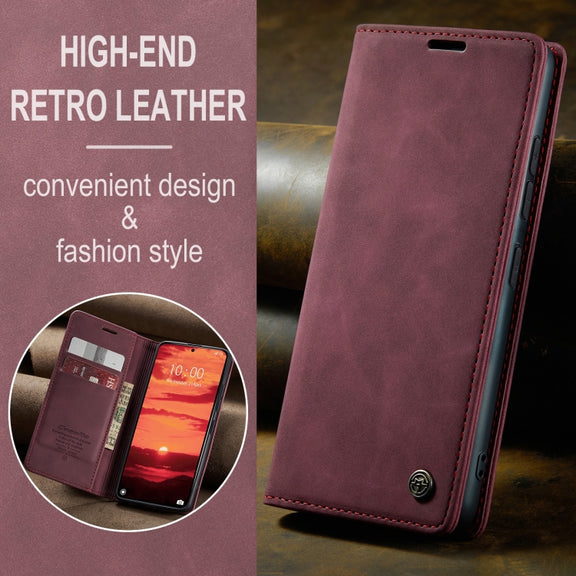 For Xiaomi 14T CaseMe 013 Multifunctional Horizontal Flip Leather Phone Case(Red)