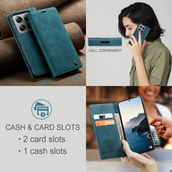 For Xiaomi 14T Pro CaseMe 013 Multifunctional Horizontal Flip Leather Phone Case(Blue)