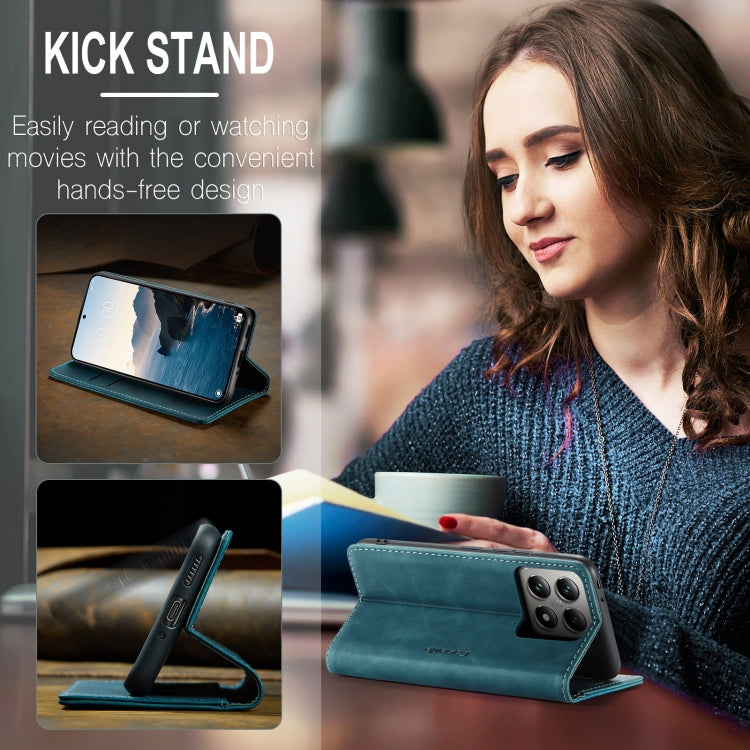 For Xiaomi 14T Pro CaseMe 013 Multifunctional Horizontal Flip Leather Phone Case(Blue) - free shipping - PMC Jewellery - Order now!