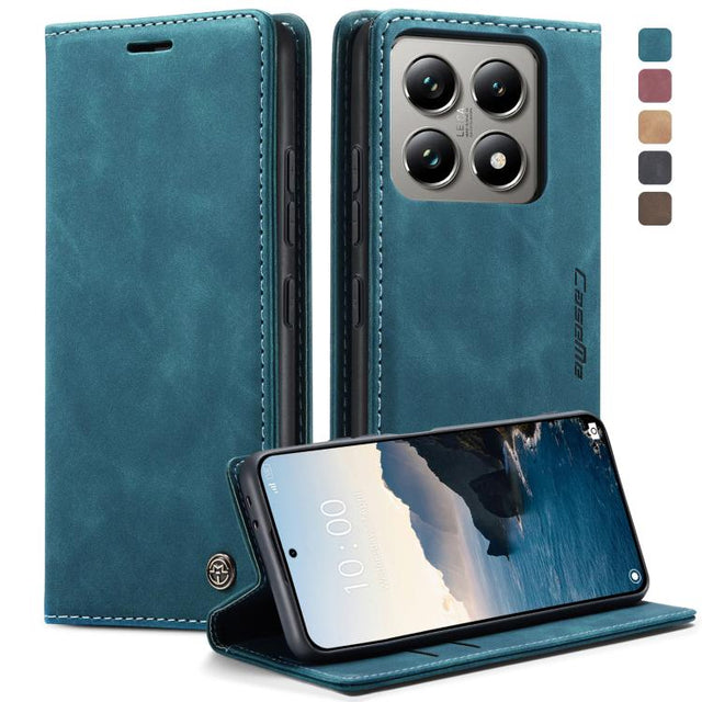 For Xiaomi 14T Pro CaseMe 013 Multifunctional Horizontal Flip Leather Phone Case(Blue)