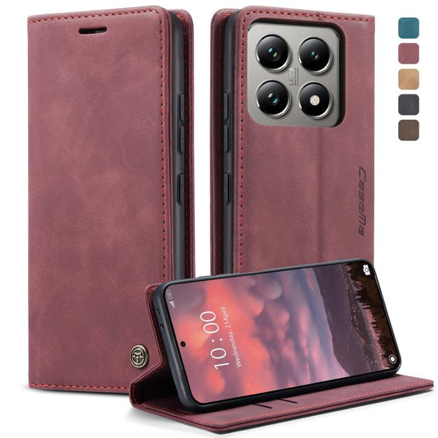 For Xiaomi 14T Pro CaseMe 013 Multifunctional Horizontal Flip Leather Phone Case(Red)