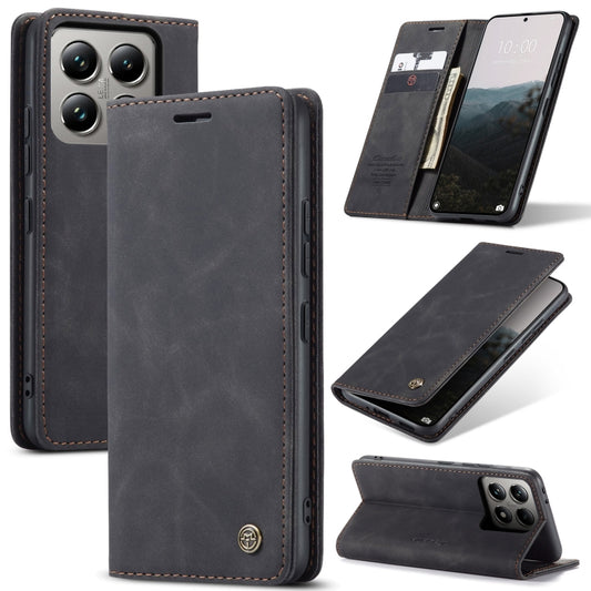 For Xiaomi 14T Pro CaseMe 013 Multifunctional Horizontal Flip Leather Phone Case(Black) - free shipping - PMC Jewellery - Order now!