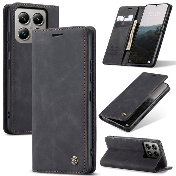 For Xiaomi 14T Pro CaseMe 013 Multifunctional Horizontal Flip Leather Phone Case(Black)