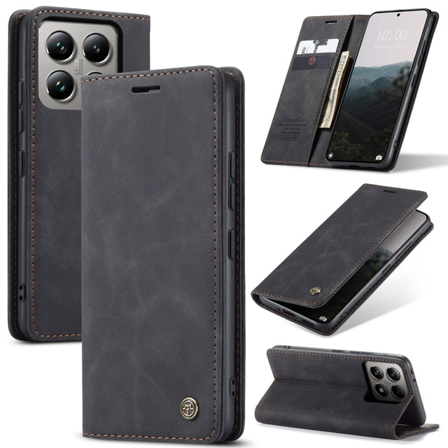 For Xiaomi 14T Pro CaseMe 013 Multifunctional Horizontal Flip Leather Phone Case(Black)