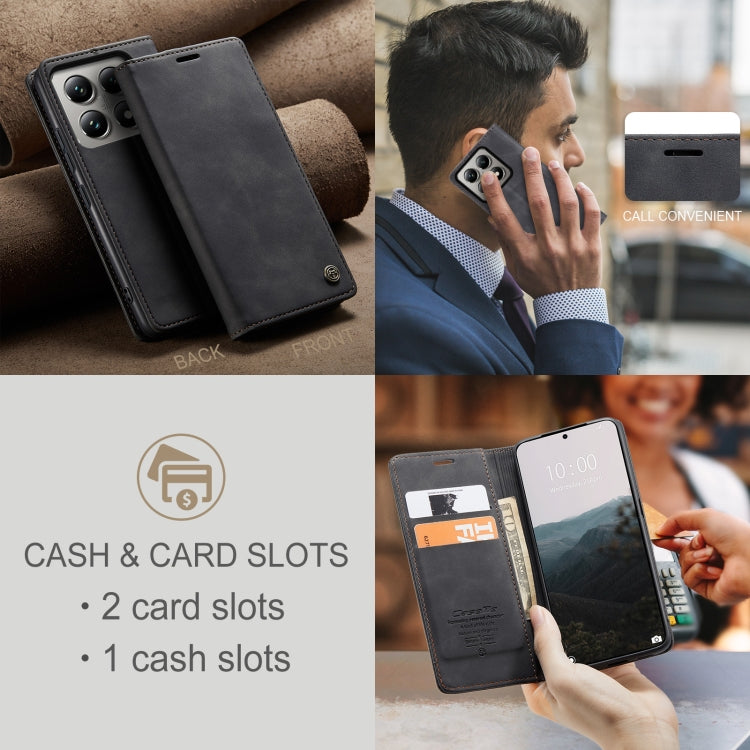 For Xiaomi 14T Pro CaseMe 013 Multifunctional Horizontal Flip Leather Phone Case(Black)