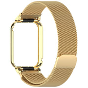 For Xiaomi Smart Band 9 Pro Metal Frame Integrated Milan Magnetic Stainless Steel Watch Band(Gold)
