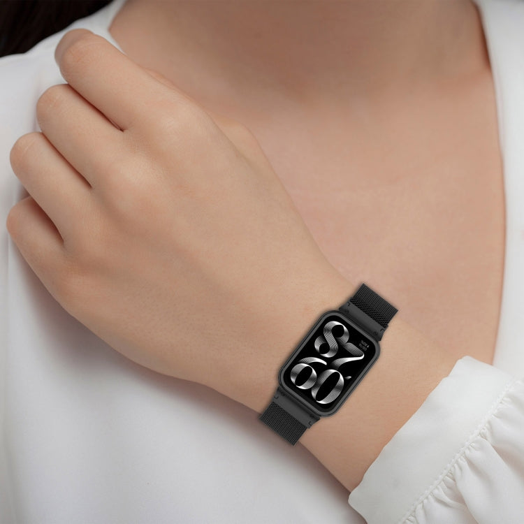 For Xiaomi Smart Band 9 Pro Metal Frame Integrated Milan Magnetic Stainless Steel Watch Band(Gold)