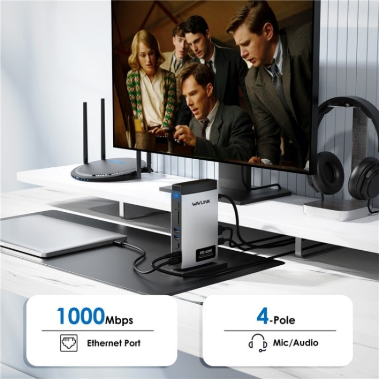 WAVLINK WL-UMD26 11 in 1 140W PD 3.1 USB-C 8K Displayport Charging Docking Station