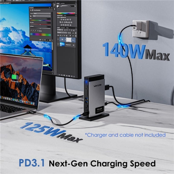 WAVLINK WL-UMD26 11 in 1 140W PD 3.1 USB-C 8K Displayport Charging Docking Station