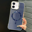 For iPhone 12 AG Carbon Fiber Frameless MagSafe Phone Case(Blue) - iPhone 12 / 12 Pro Cases by PMc TechLife | Online Shopping South Africa | PMc TechLife | Buy Now Pay Later Mobicred