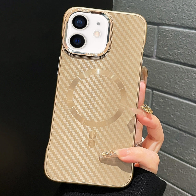 For iPhone 12 AG Carbon Fiber Frameless MagSafe Phone Case(Gold) - iPhone 12 / 12 Pro Cases by PMc TechLife | Online Shopping South Africa | PMc TechLife | Buy Now Pay Later Mobicred