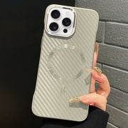 For iPhone 13 Pro Max AG Carbon Fiber Frameless MagSafe Phone Case(Grey)