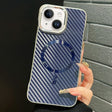 For iPhone 14 AG Carbon Fiber Frameless MagSafe Phone Case(Blue) - iPhone 14 Cases by PMc TechLife | Online Shopping South Africa | PMc TechLife | Buy Now Pay Later Mobicred