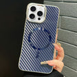 For iPhone 14 Pro AG Carbon Fiber Frameless MagSafe Phone Case(Blue) - iPhone 14 Pro Cases by PMc TechLife | Online Shopping South Africa | PMc TechLife | Buy Now Pay Later Mobicred