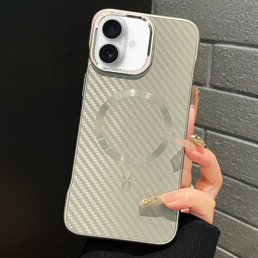 For iPhone 16 Plus AG Carbon Fiber Frameless MagSafe Phone Case(Grey) - free shipping - PMC Jewellery - Order now!