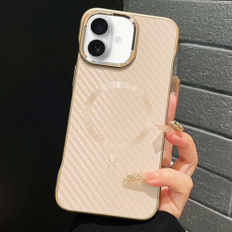 For iPhone 16 Plus AG Carbon Fiber Frameless MagSafe Phone Case(Pink) - iPhone 16 Plus Cases by PMc TechLife | Online Shopping South Africa | PMc TechLife | Buy Now Pay Later Mobicred