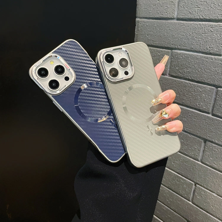 For iPhone 12 Pro Max AG Carbon Fiber Frameless MagSafe Phone Case(Blue) - iPhone 12 Pro Max Cases by PMc TechLife | Online Shopping South Africa | PMc TechLife | Buy Now Pay Later Mobicred