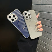 For iPhone 15 Pro Max AG Carbon Fiber Frameless MagSafe Phone Case(Gold)